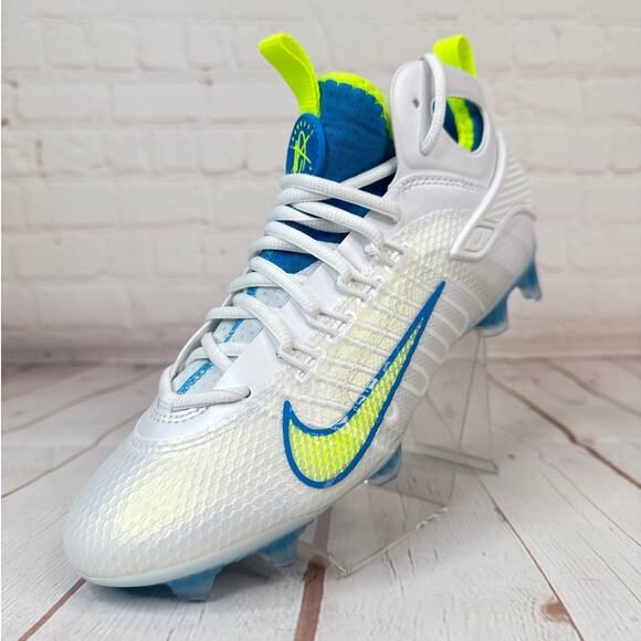 Nike Huarache 9 Elite LAX SE White Blue Lacrosse Cleats Mens Size 7 (FV6149-100) - Picture 3 of 10